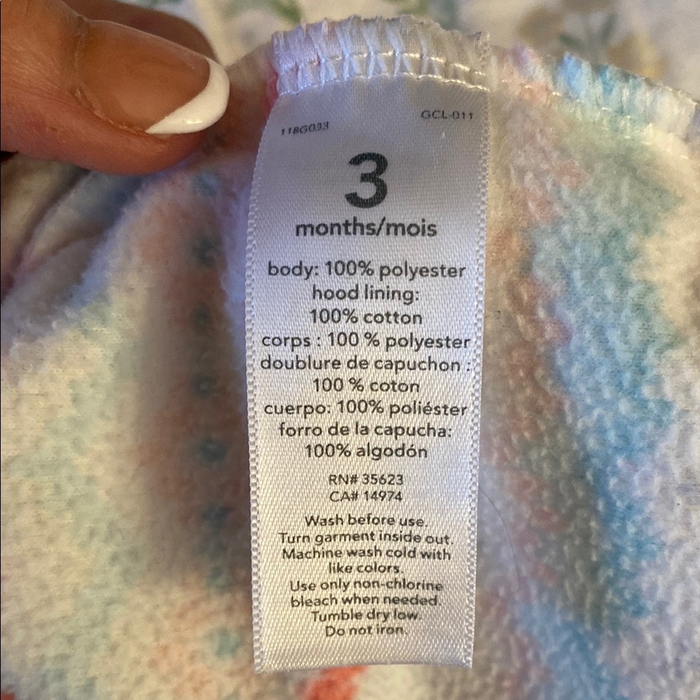Carter's Colorful Patterned One Piece Fleece 3M - Picture 8 of 8
